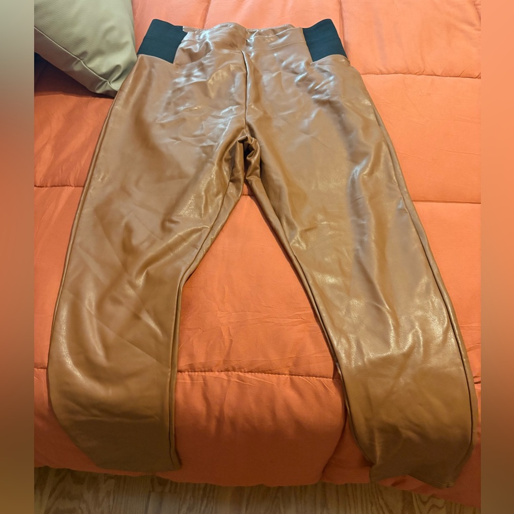 New York & Company Brown Leather Leggings